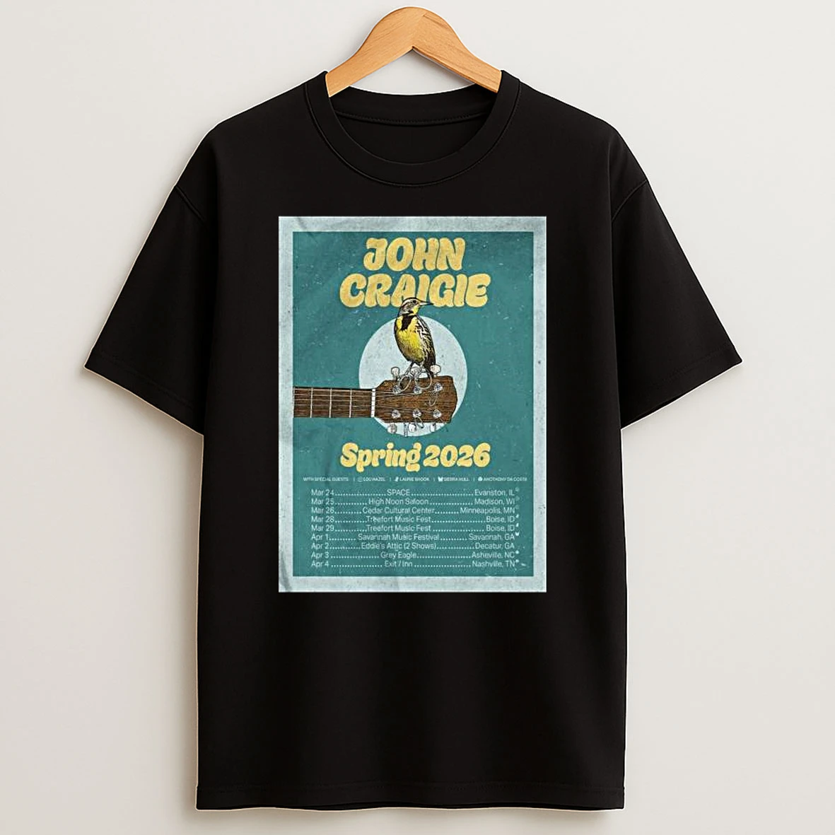 John Craigie Spring Tour 2026 T Shirt