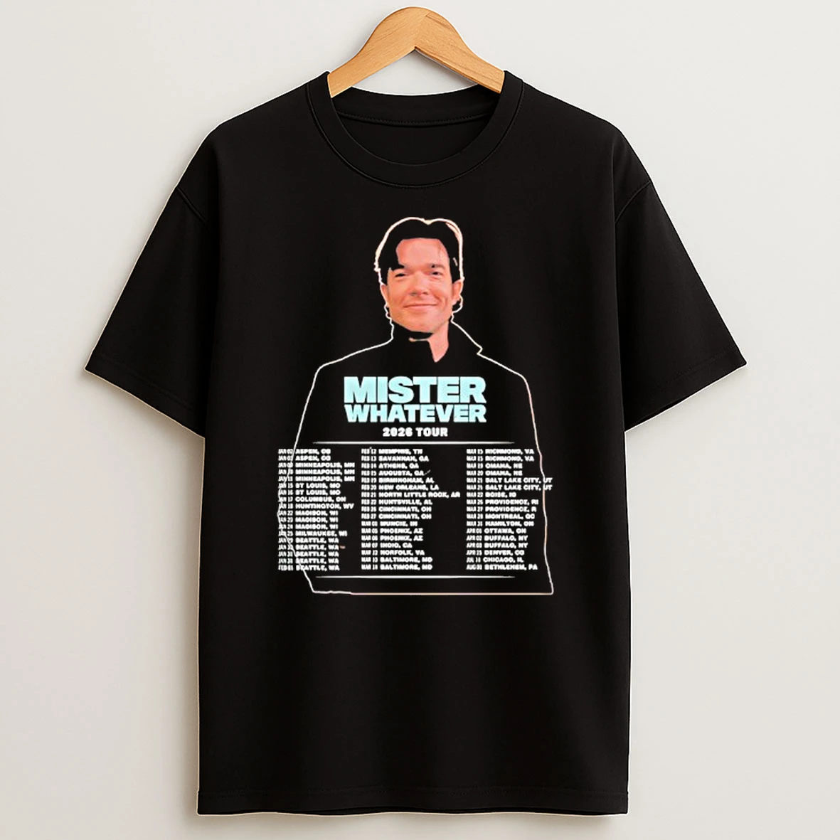 John Mulaney Mister Whatever N America Tour 2026 T Shirt