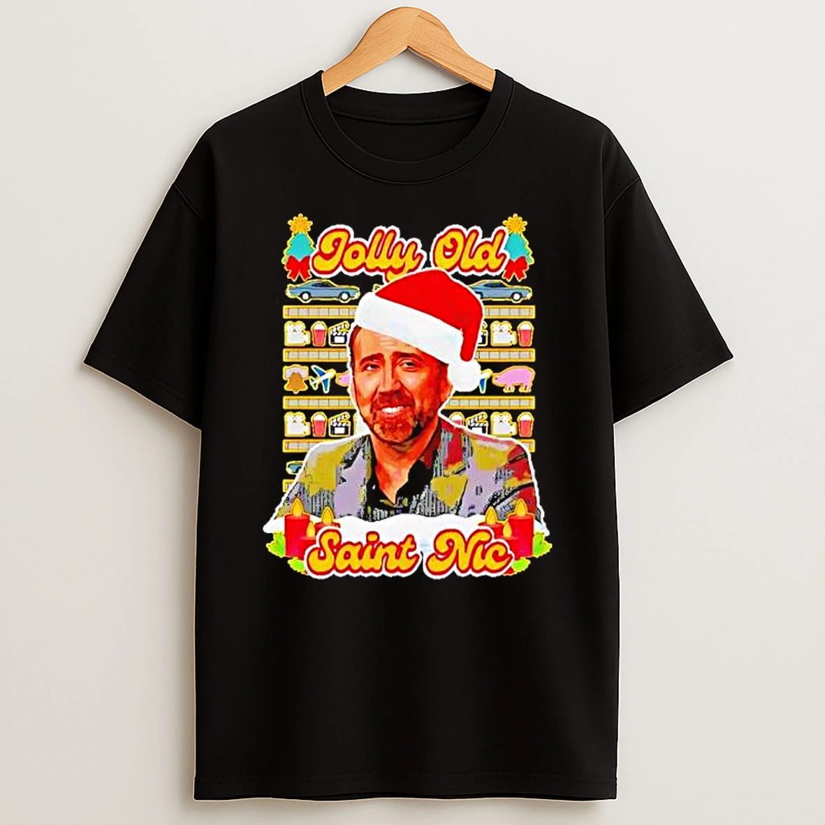 Jolly Old Saint Nic Christmas Nicholas Cage T Shirt