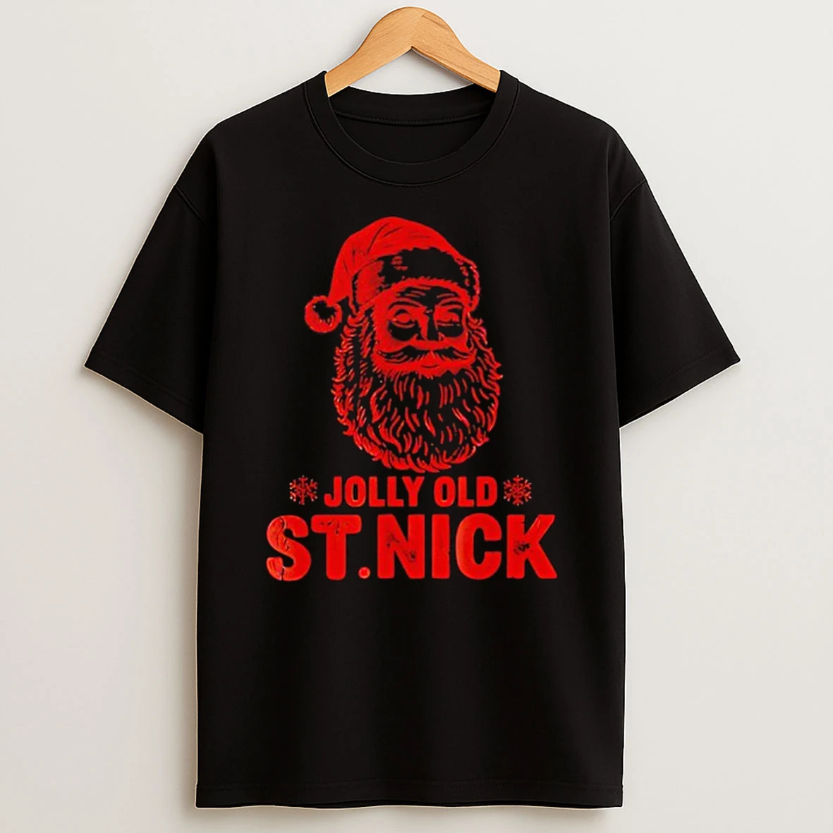 Jolly Old St Nick Santa Claus Vintage Christmas T Shirt