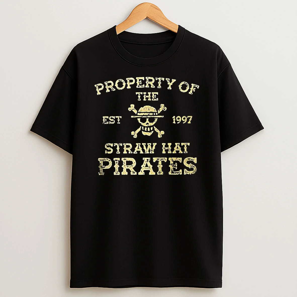 Jolly Roger One Piece Property Of Straw Hat Pirates Est 1997 Logo T Shirt