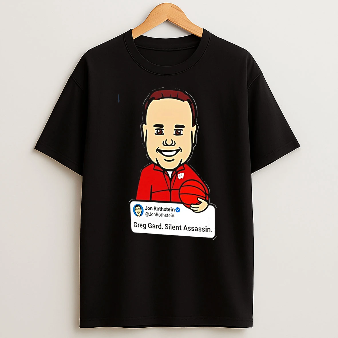 Jon Rothstein Cartoon Basketball Greg Gard Silent Assassin T Shirt