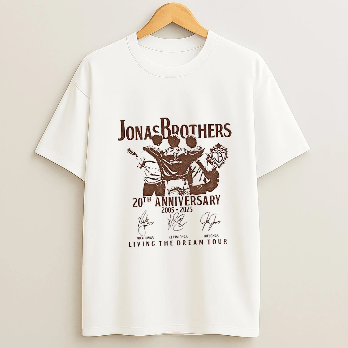 Jonas Brothers 20th Anniversary Of Jonas 2005 2025 Living The Dream Tour Signatures T Shirt