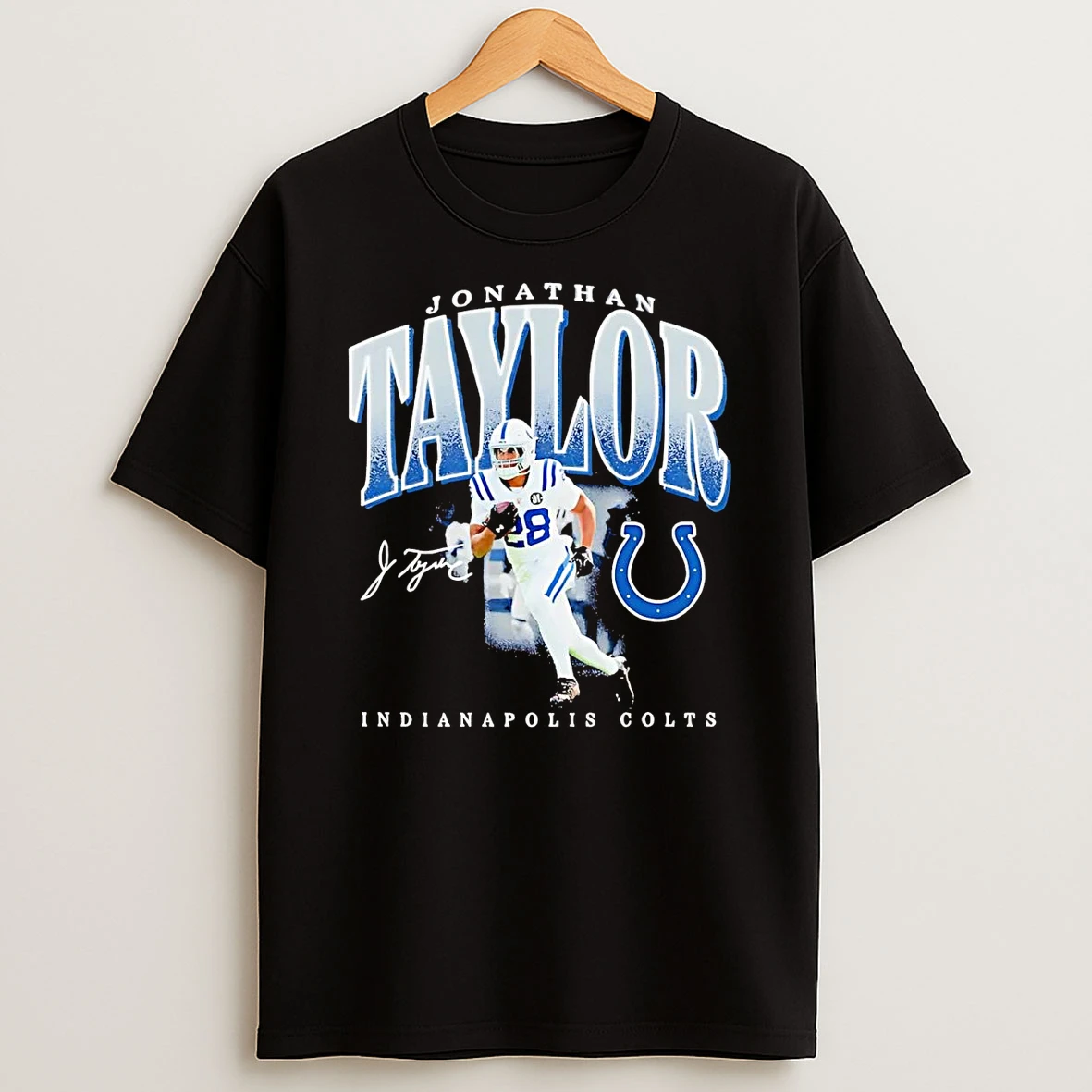 Jonathan Taylor Running Signature Indianapolis Colts T Shirt