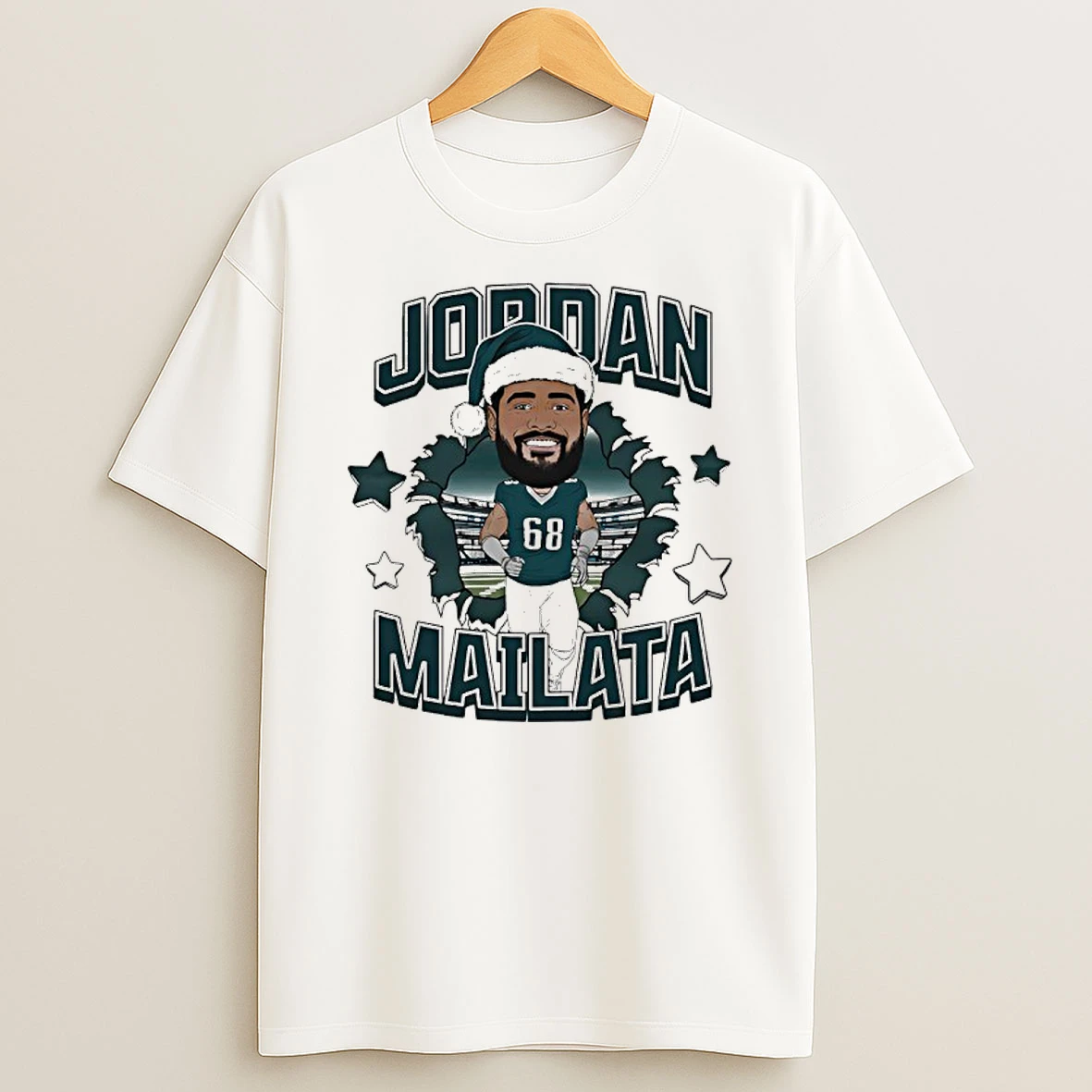 Jordan Mailata Philadelphia Eagles Santa Hat T Shirt