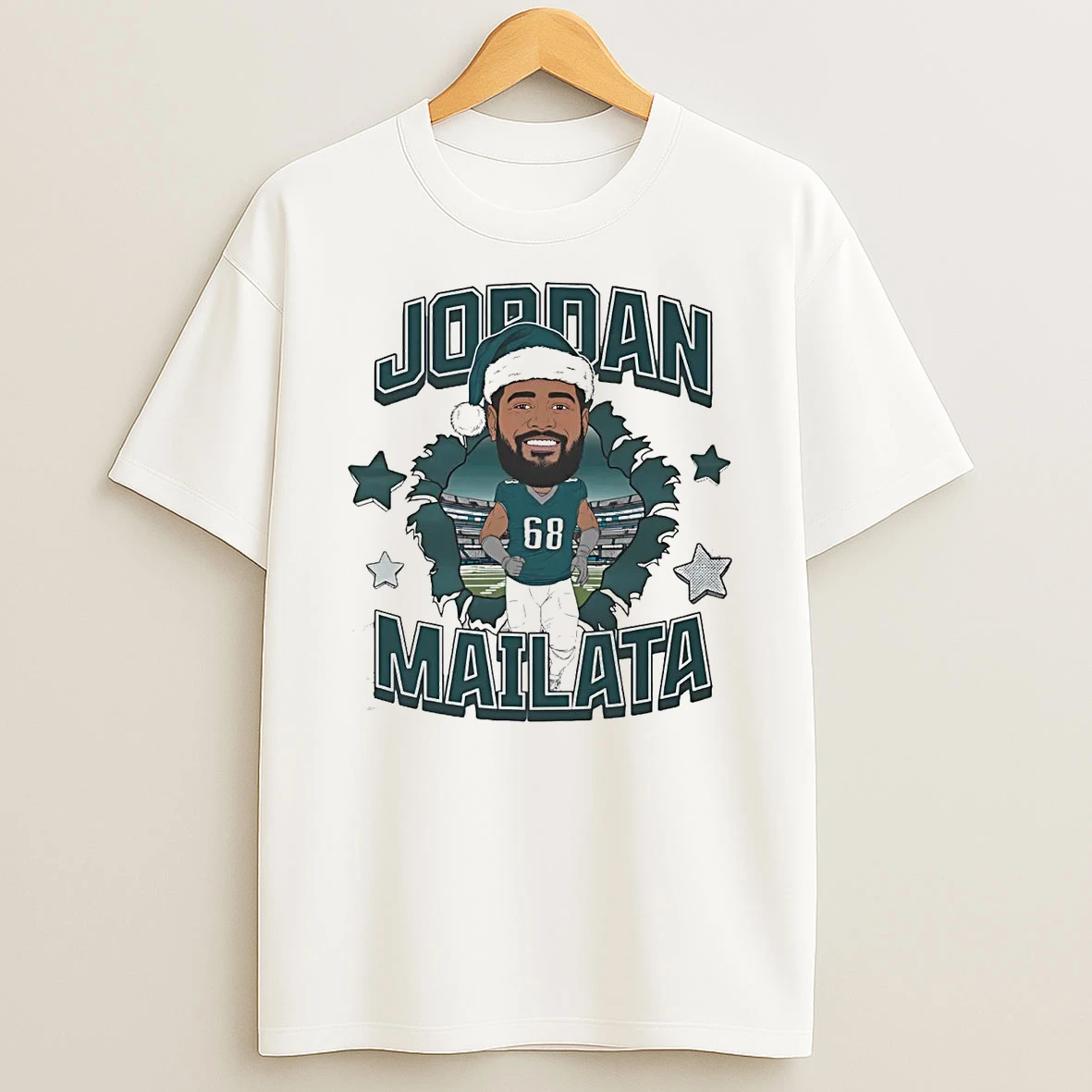 Jordan Mailata Santa Philadelphia Eagles T Shirt