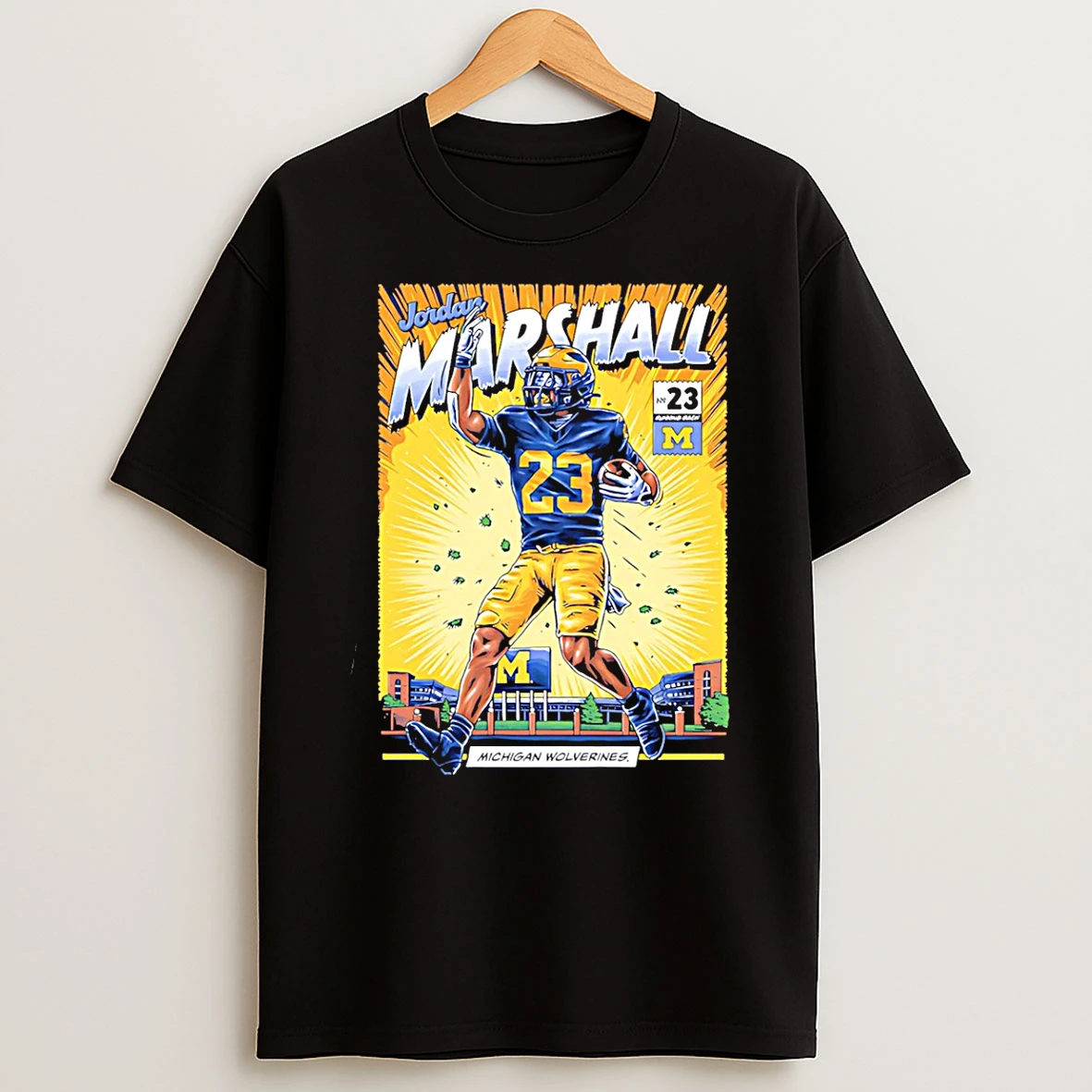Jordan Marshall Michigan Wolverines No 23 Comic T Shirt