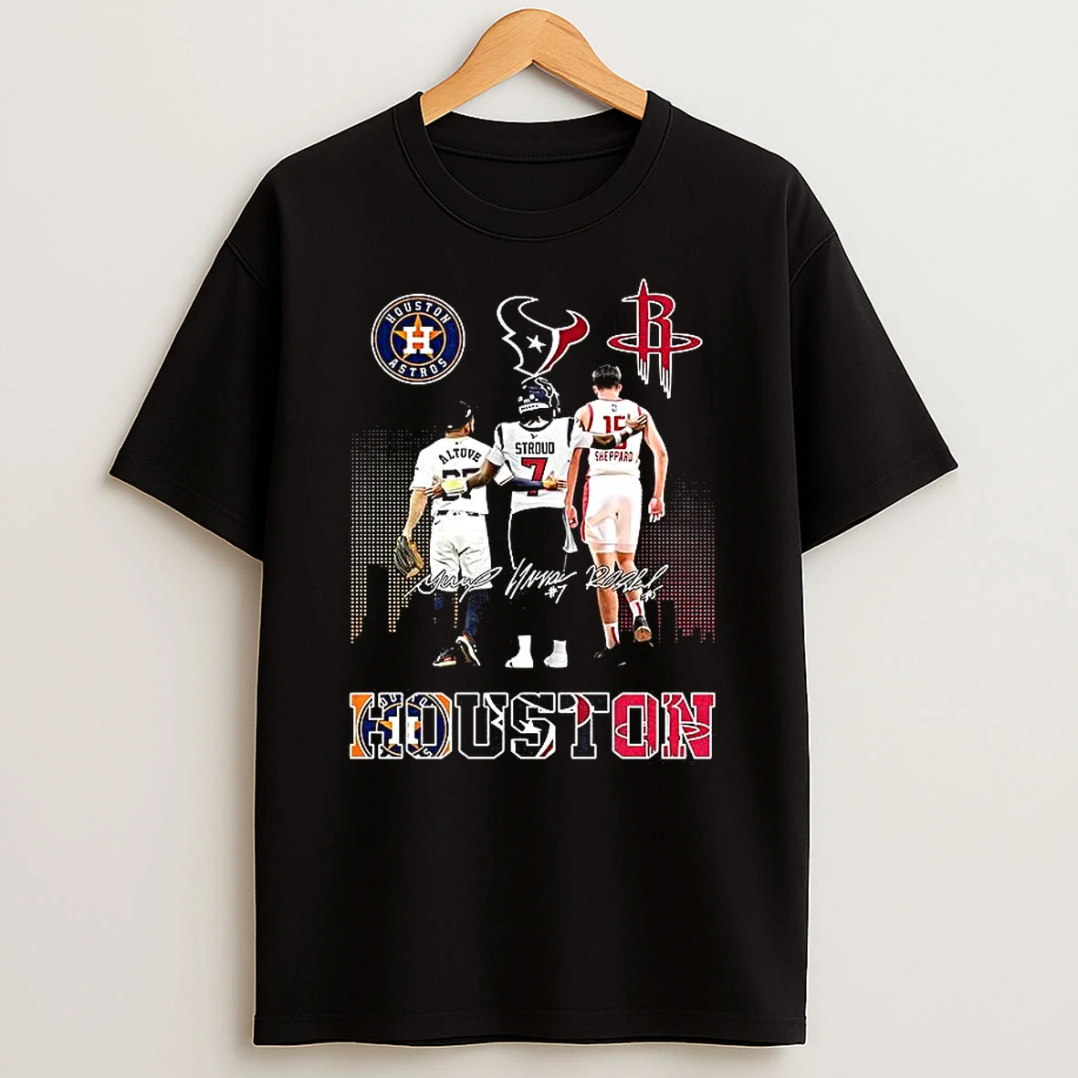 Jose Altuve Houston Astros C J Stroud Houston Texans Jabari Smith Jr Houston Rockets T Shirt