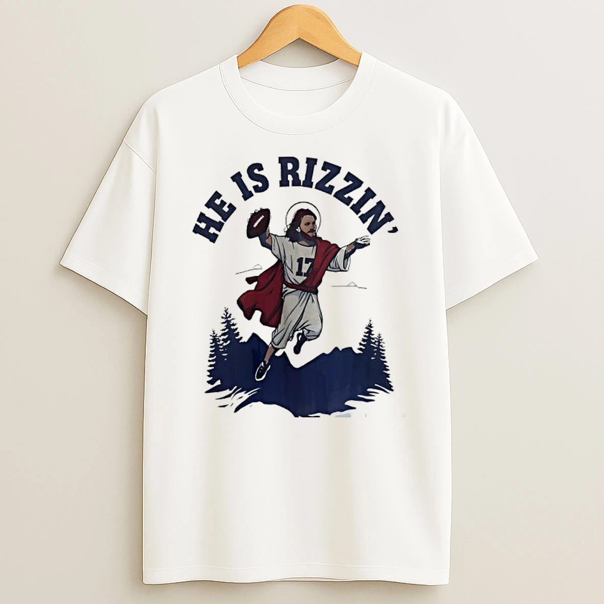 Josh Allen 17 He Is Rizzin Jesus Buffalo Bills Graphic T Shirt
