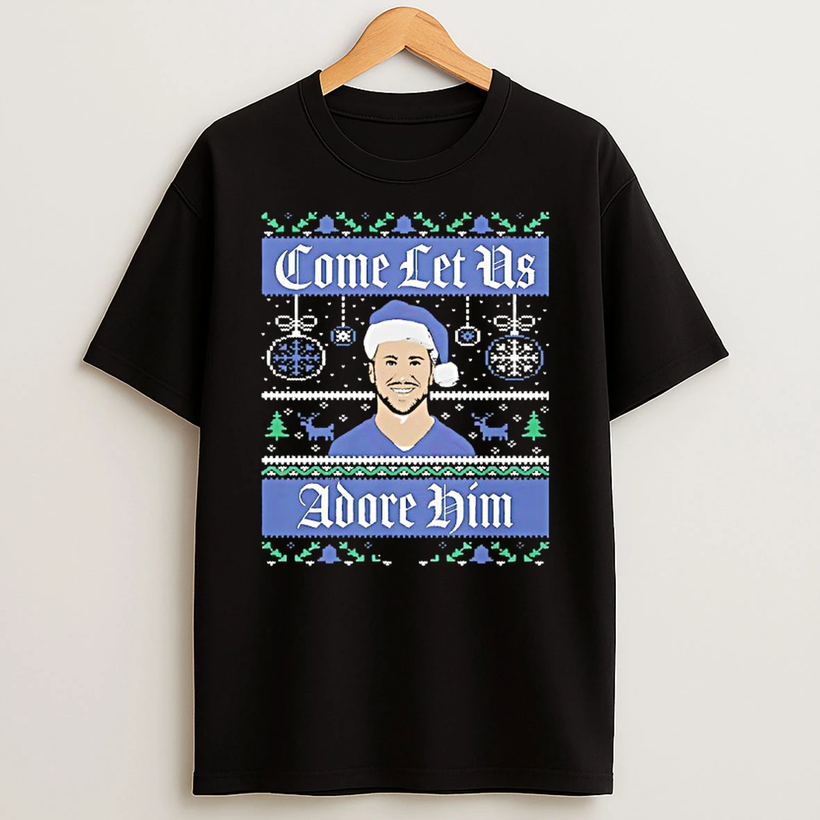 Josh Allen Buffalo Bills Football Come Let Us Abore Him Ugly Christmas T Shirt