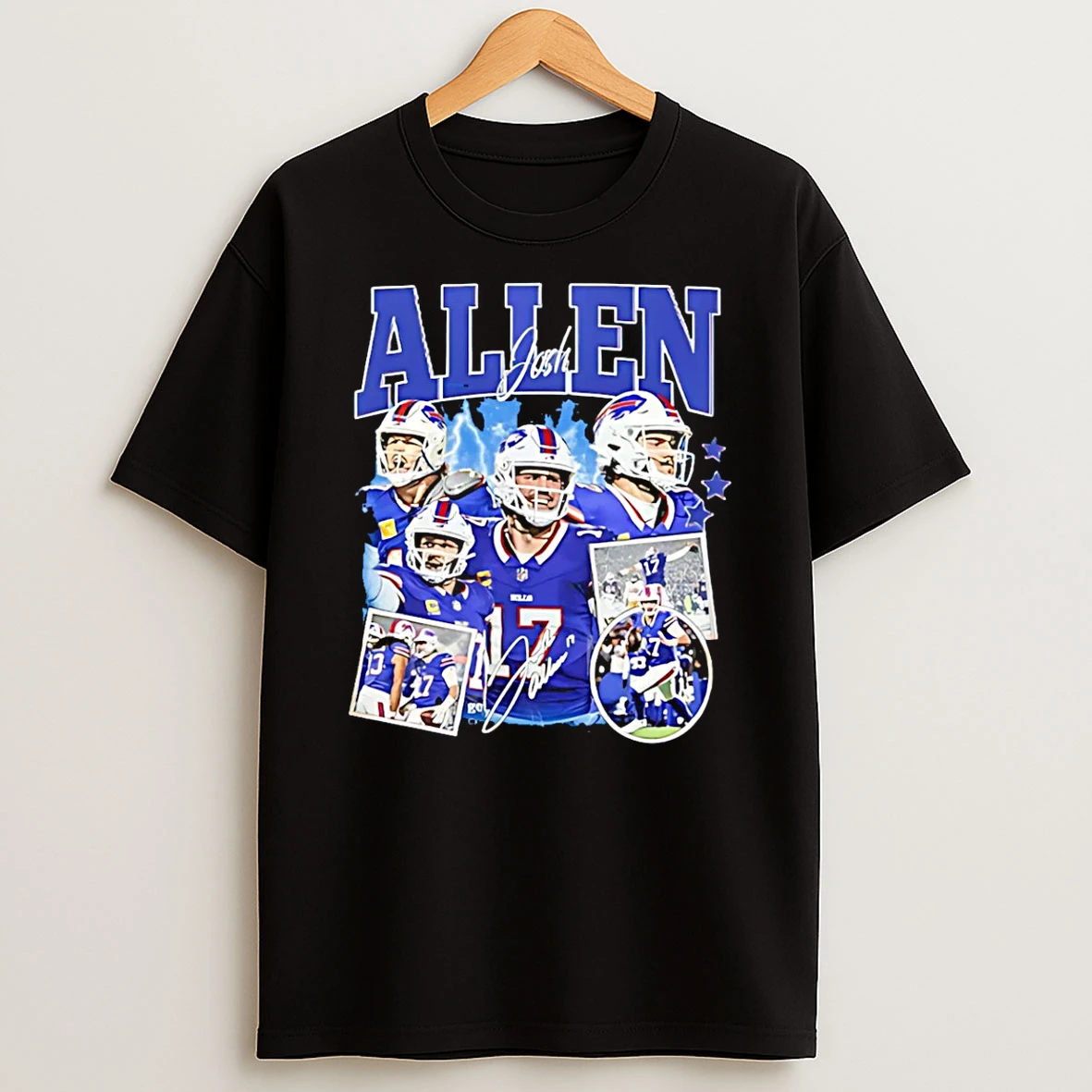 Josh Allen Buffalo Bills Player Collage Signature T Shirt