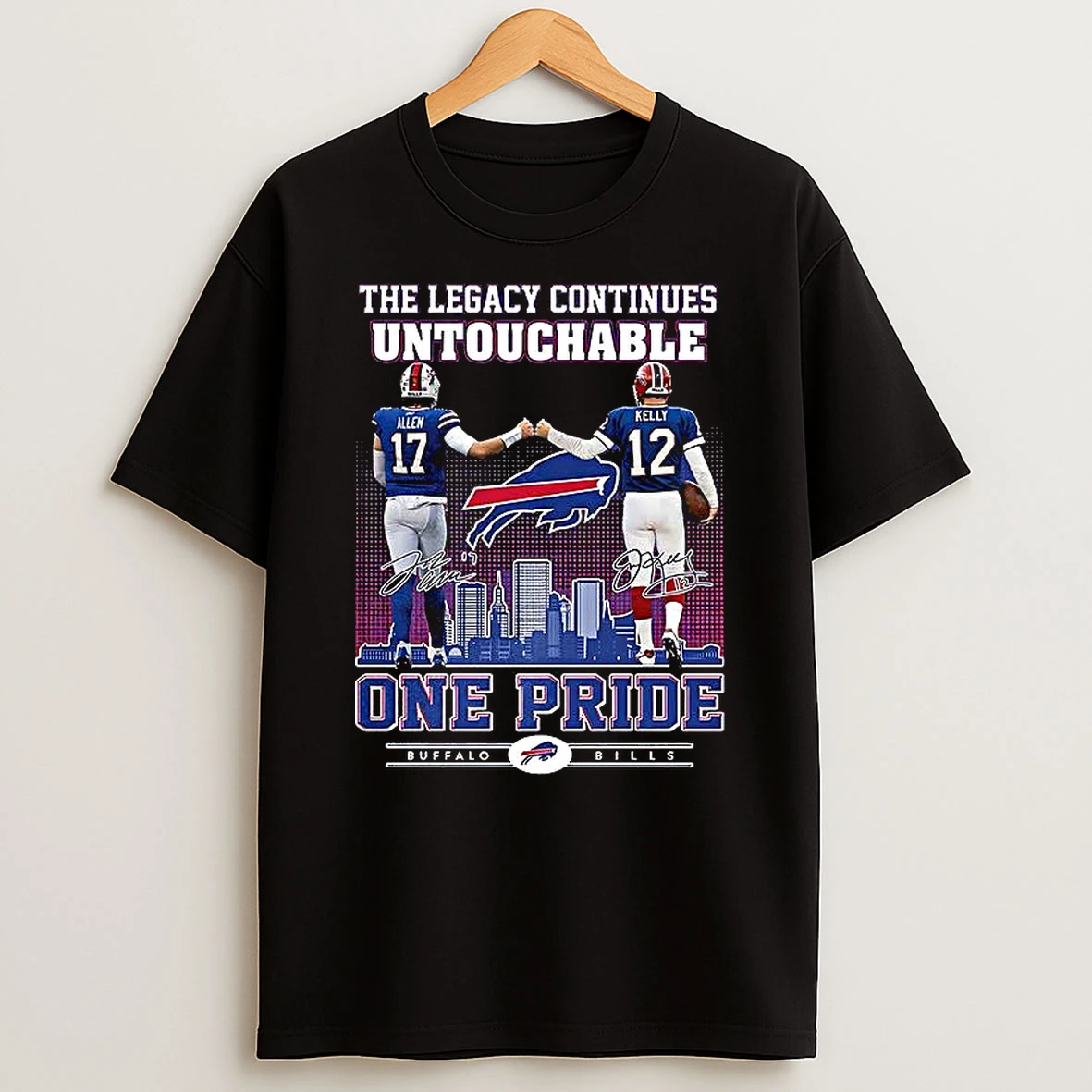 Josh Allen And Jim Kelly The Legacy Continues Untouchable One Pride Signature T Shirt