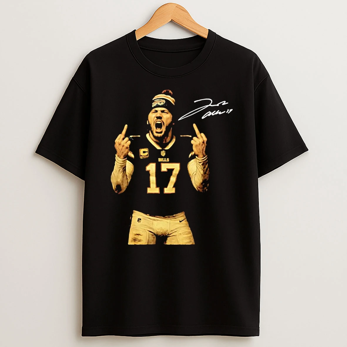 Josh Allen Flipping Middle Finger T Shirt