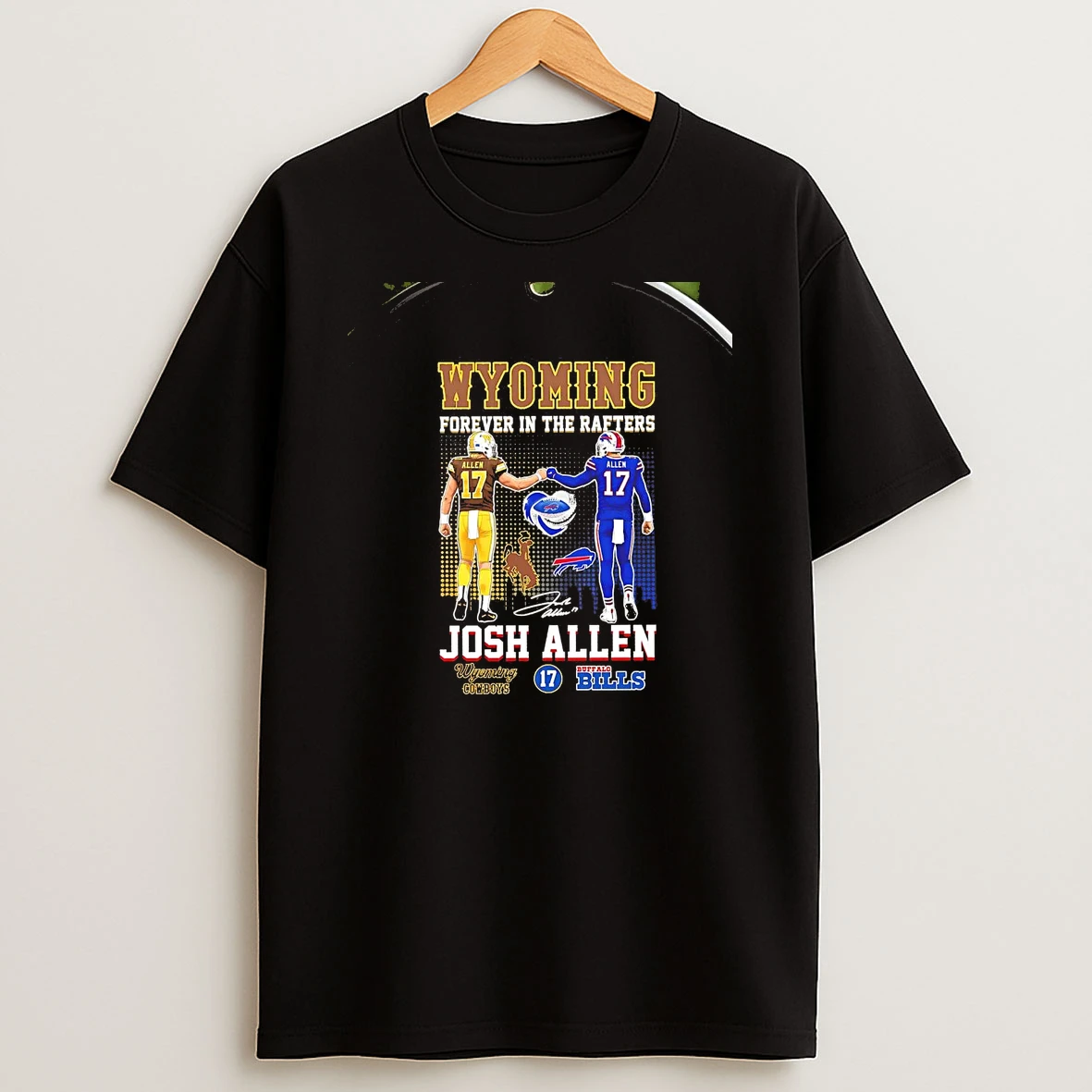 Josh Allen Forever In The Rafters Wyoming Cowboys Skyline Chriast T Shirt