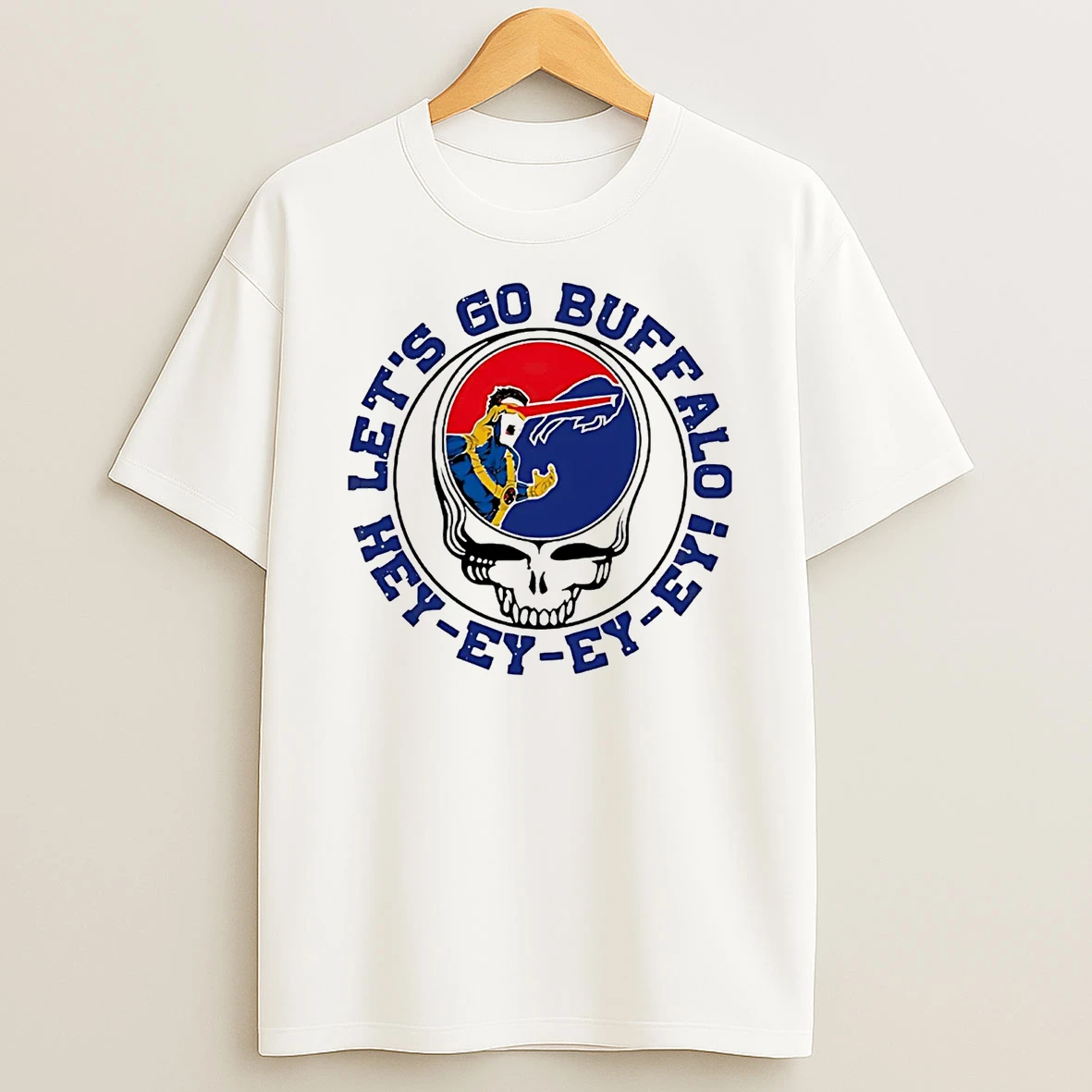 Josh Allen Grateful Dead Lets Go Hey Ey Ey Ey Fanchant Buffalo Bills T Shirt