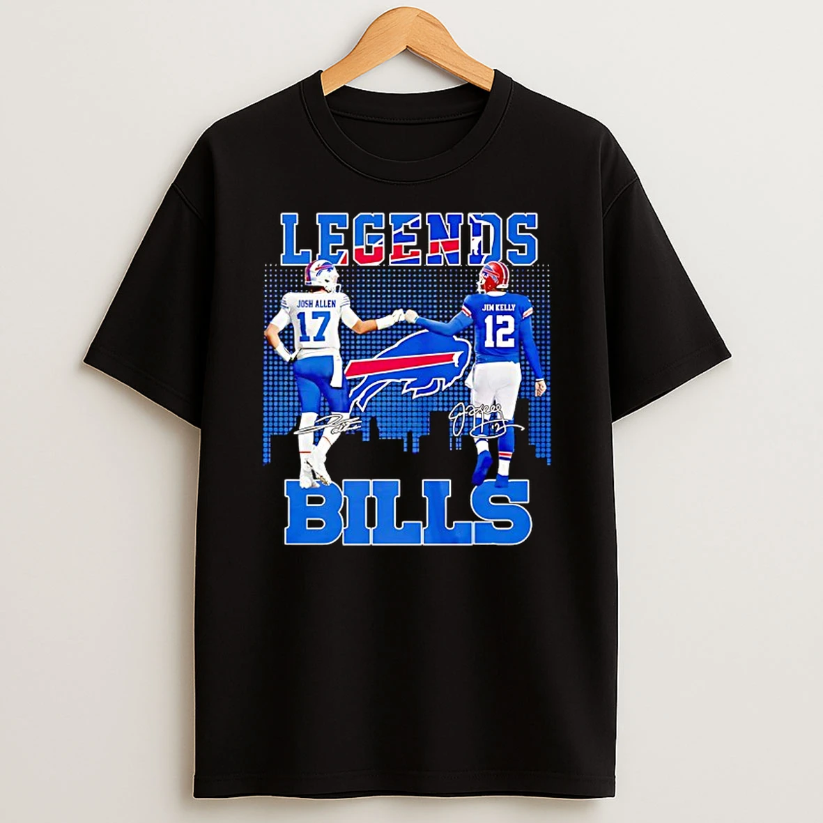 Josh Allen X Jim Kelly Buffalo Bills Football Legends Signature T Shirt