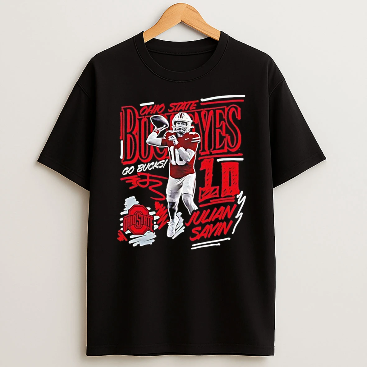 Julian Sayin Ohio State Buckeyes Sharpie Caricature T Shirt
