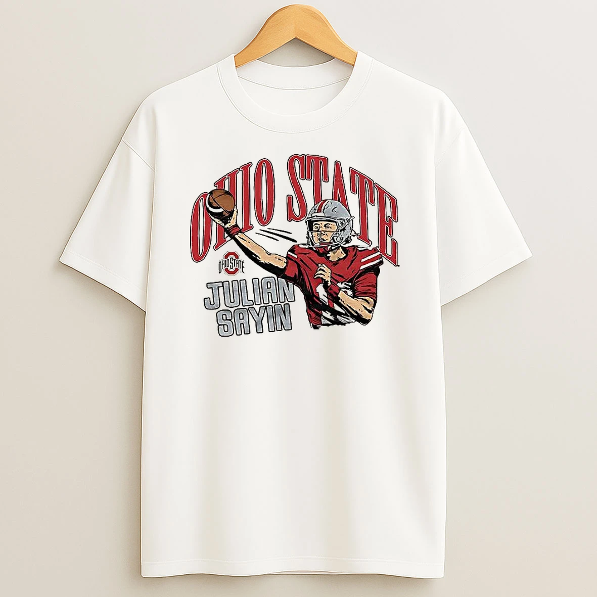 Julian Sayin Ohio State Buckeyes Football Throw The Ball Cartoon T Shirt