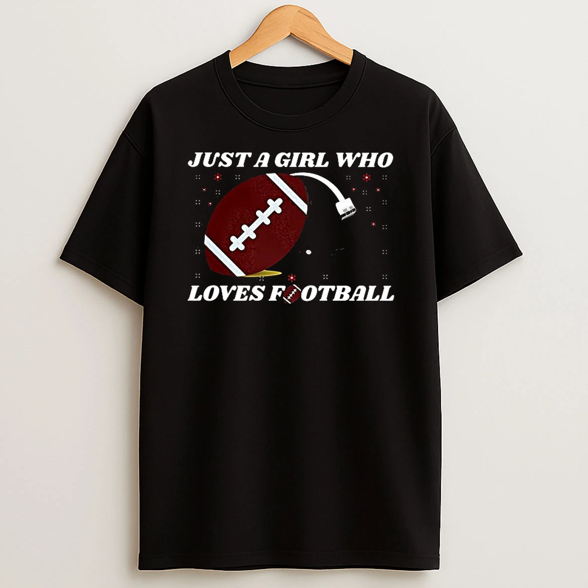 Just A Girl Who Loves Football Helmet T Shirt