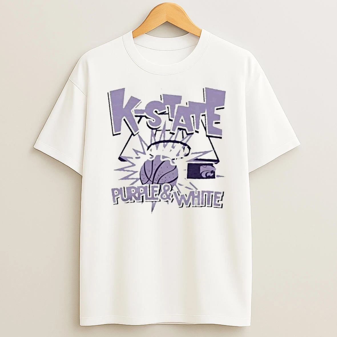 K State Basketball Slam Purple T Shirt