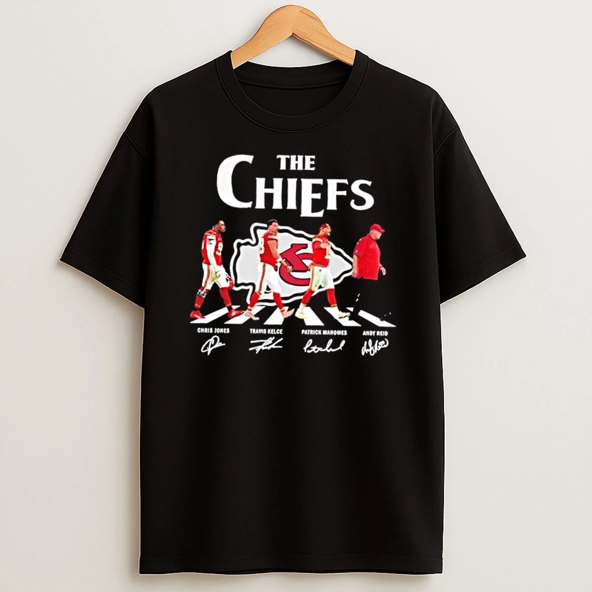 Kansas City Chiefs Andy Reid Patrick Mahomes Travis Kelce Chris Jones Abbey Road Signatures T Shirt