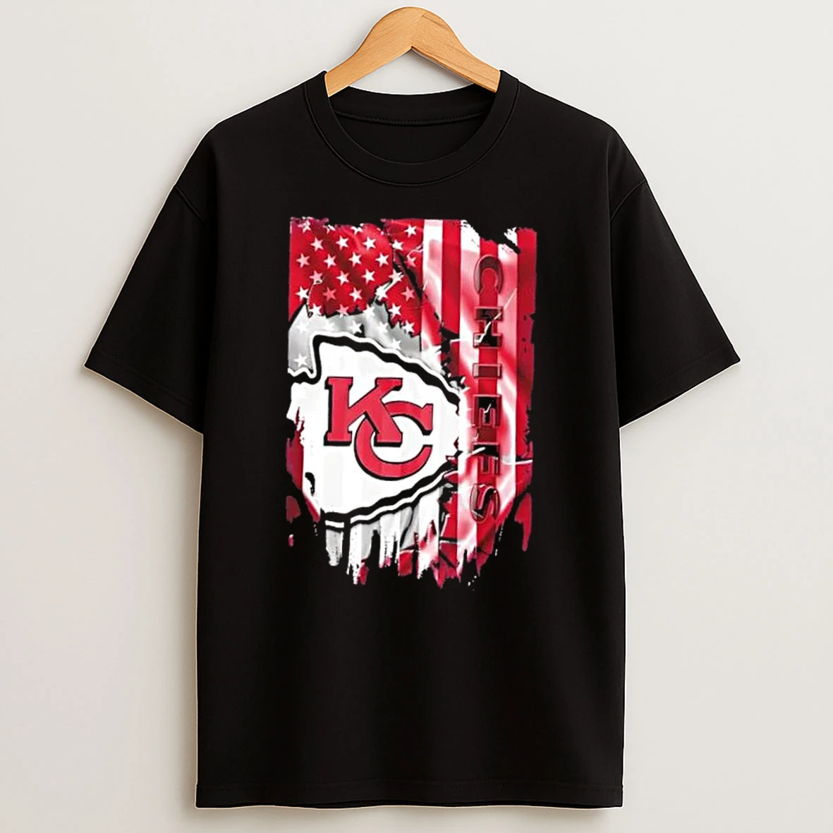 Kansas City Chiefs Football X American Flag T Shirt