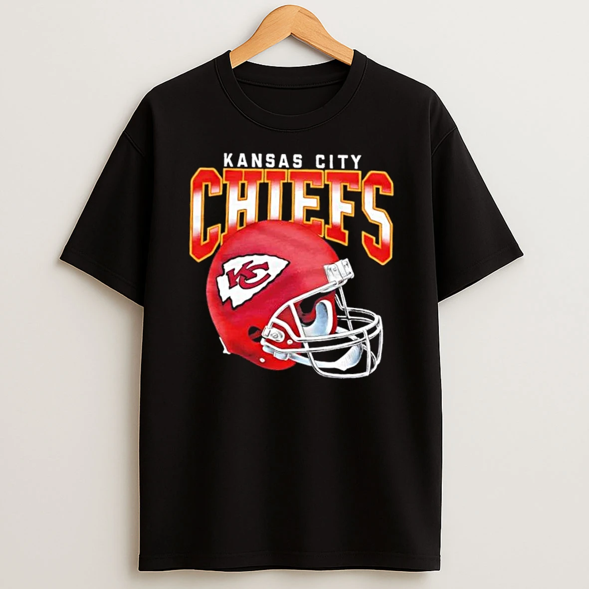 Kansas City Chiefs Gradient Football Helmet T Shirt