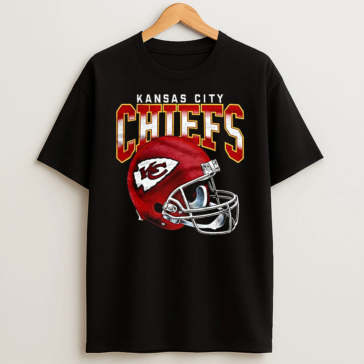 Kansas City Chiefs Nfl Logo Gradient Helmet Football Lover T Shirt