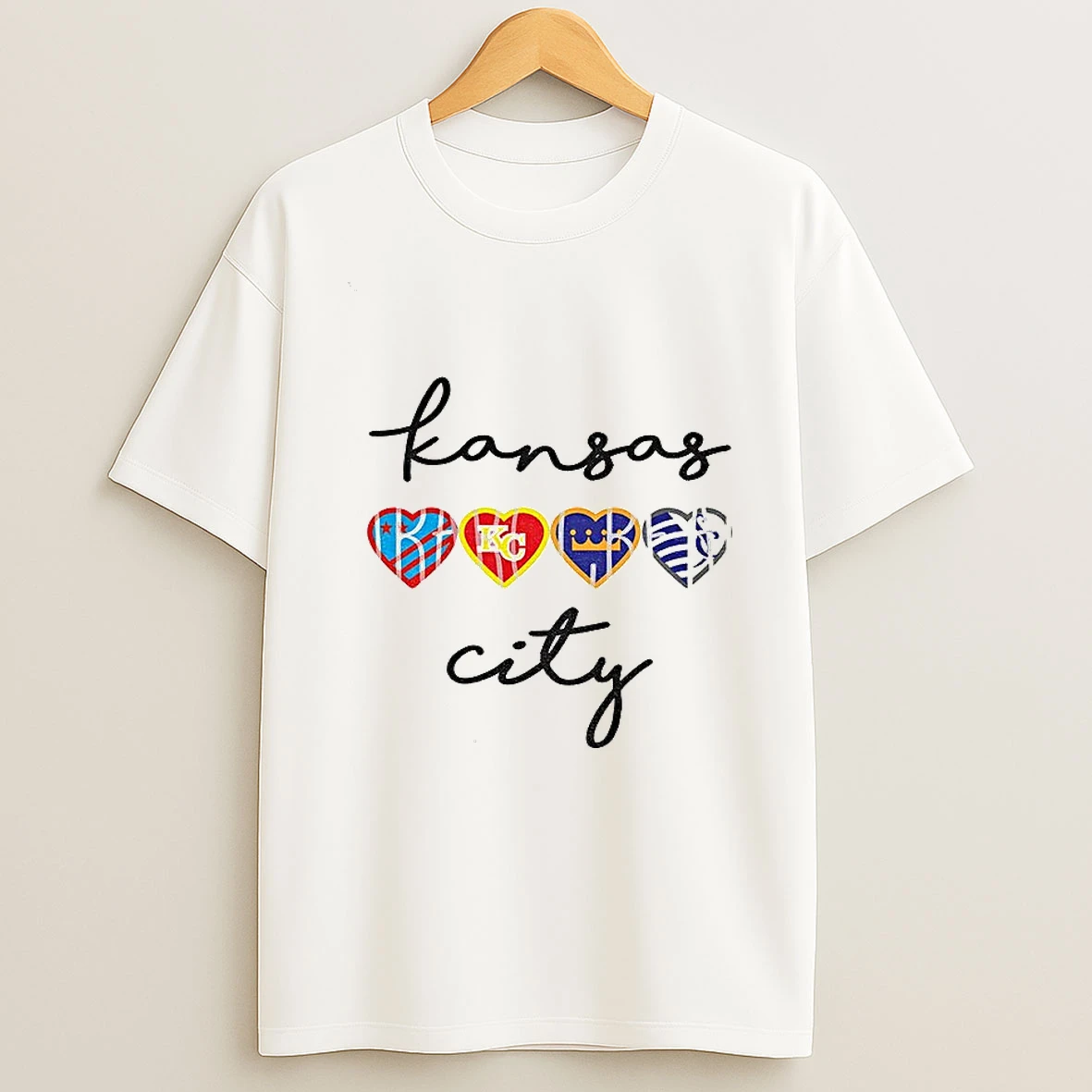 Kansas City Hearts Sports Teams Kc Chiefs Royals Sporting T Shirt