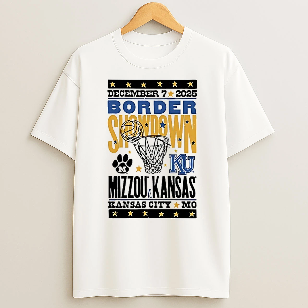 Kansas Jayhawks Basketball 2025 Border Showdown T Shirt