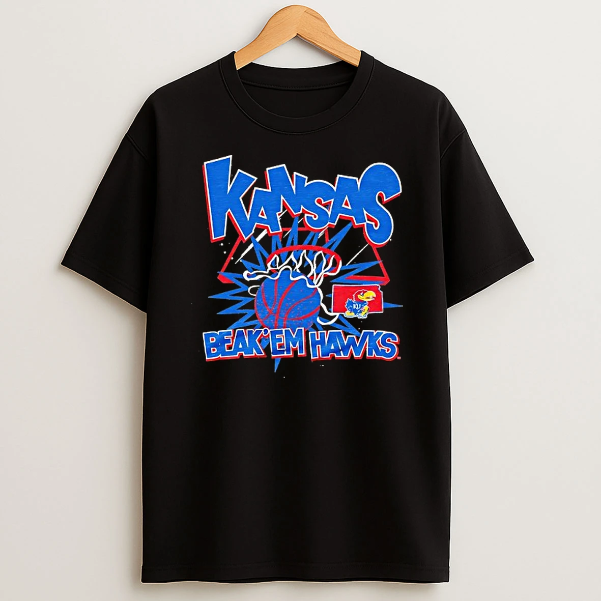 Kansas Jayhawks Basketball Slam Dunk Beak Em Hawks T Shirt