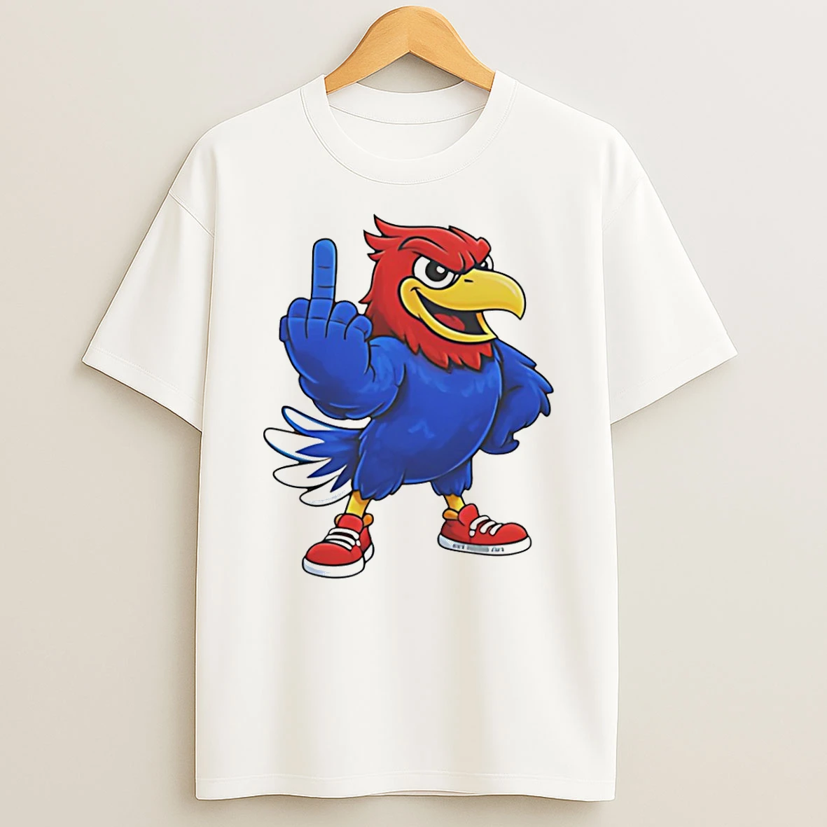 Kansas Jayhawks Middle Finger Mascot T Shirt