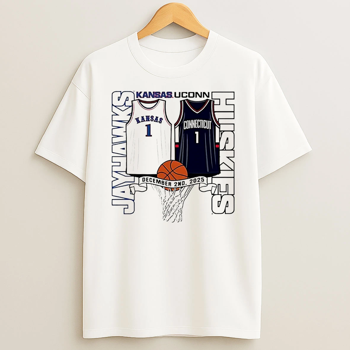 Kansas Jayhawks Vs Uconn Huskies Jersey Matchup T Shirt