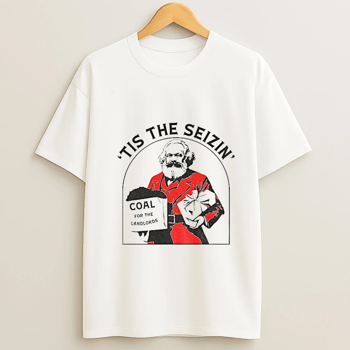 Karl Marx Communist Christmas Tis The Seizin Coal For The Landlords T Shirt