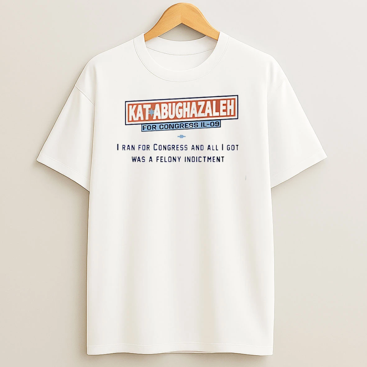 Kat Abughazaleh For Congress Il 09 I Ran For Congress And I Got Was A Felony Indictment T Shirt