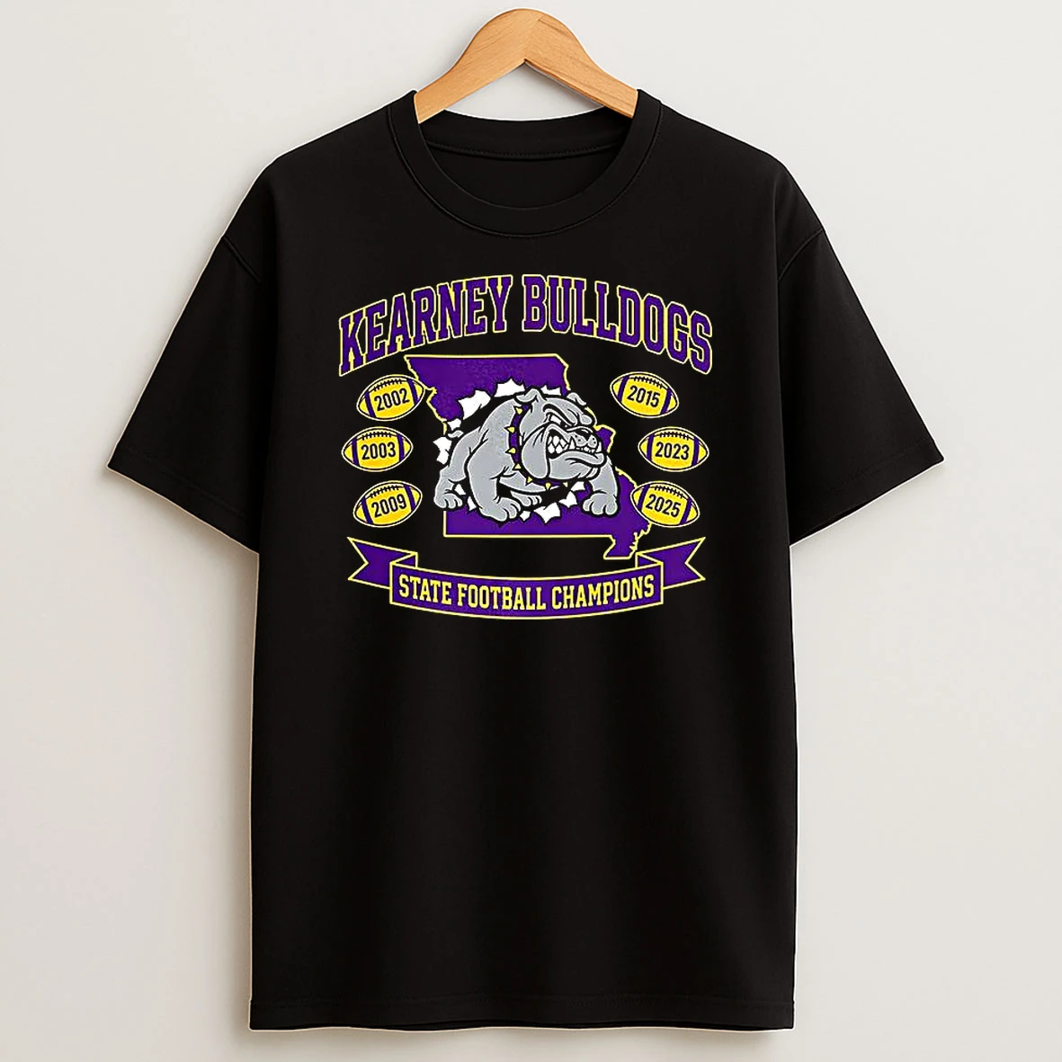 Kearney Bulldogs Football 6 Time State Champions T Shirt