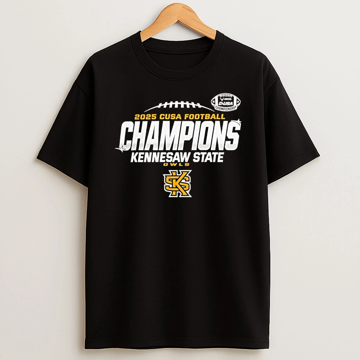 Kennesaw State Owls 2025 Cusa Football Champions T Shirt