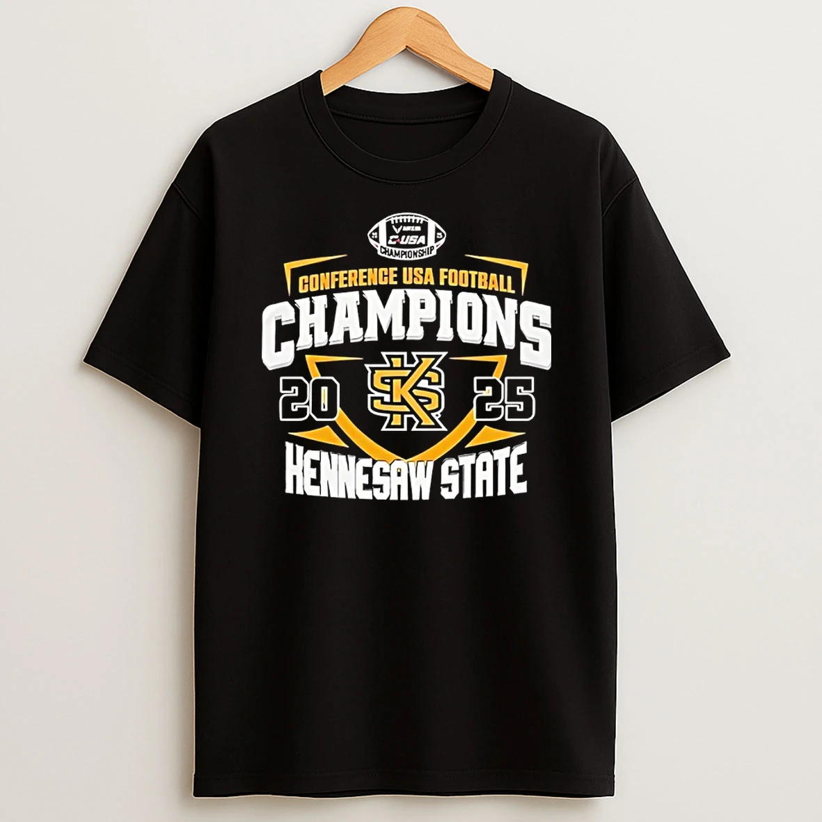 Kennesaw State Owls 2025 Conference Usa Champions 2025 Football Logo T Shirt