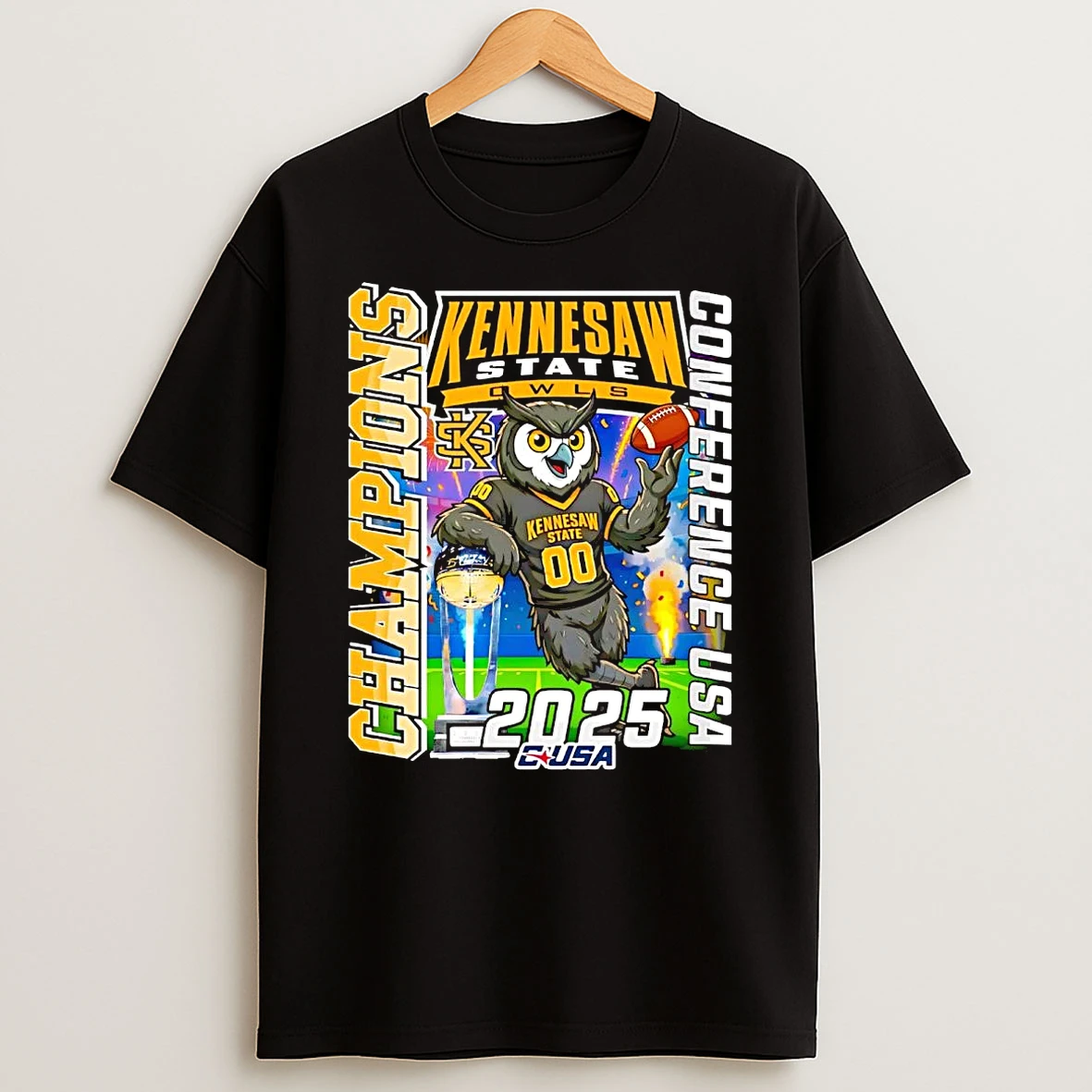 Kennesaw State Owls 2025 Conference Usa Champions T Shirt
