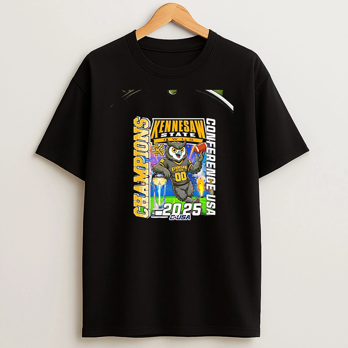 Kennesaw State Owls 2025 Conference Usa Champions Chriast T Shirt