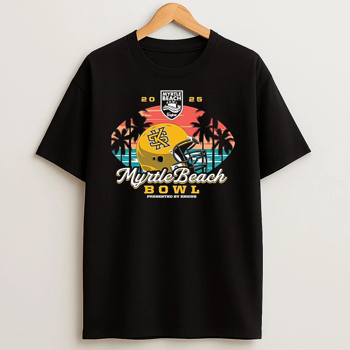 Kennesaw State Owls 2025 Myrtle Beach Bowl Helmet Presented By Engine T Shirt