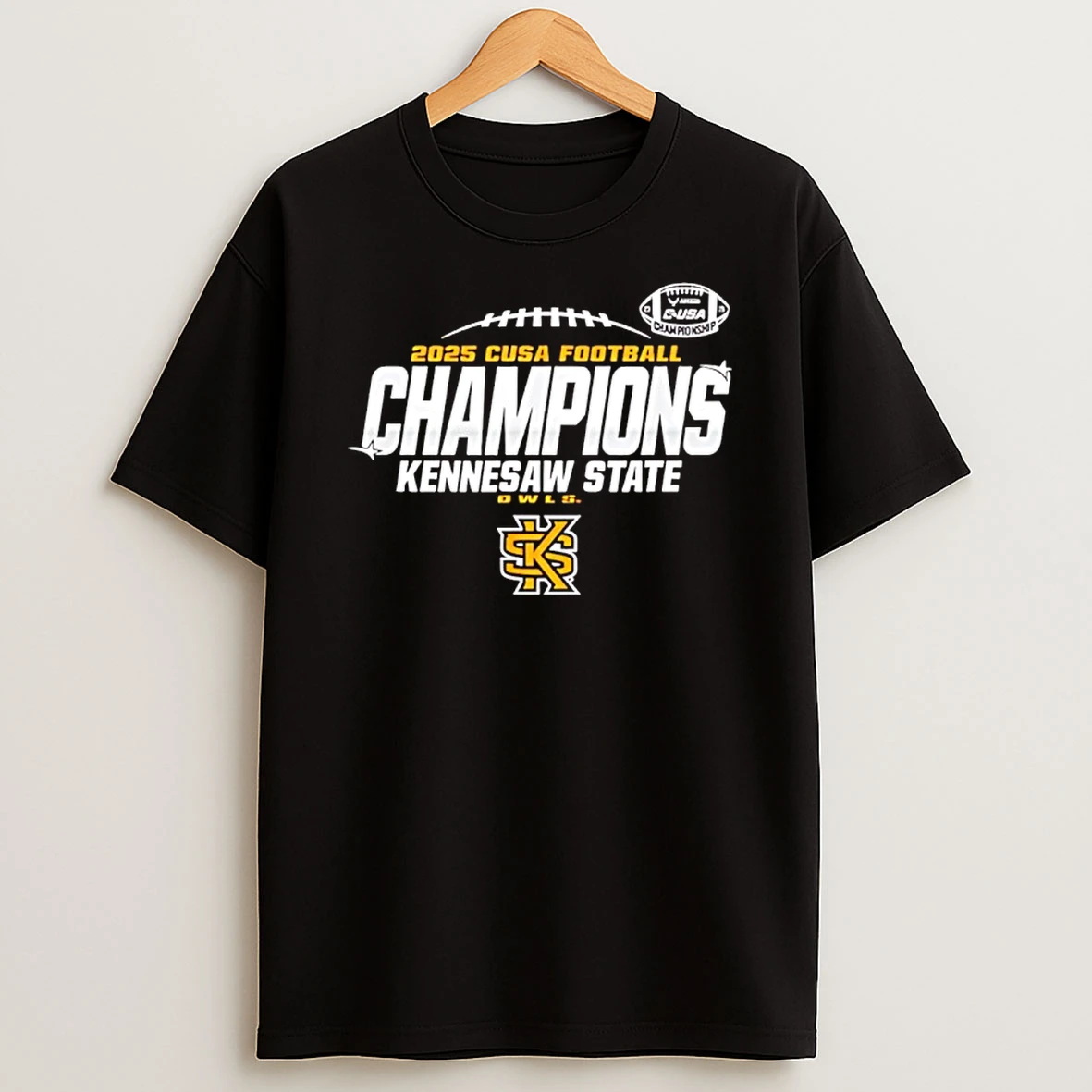 Kennesaw State Owls C Usa Champs 2025 Football Locker Room T Shirt