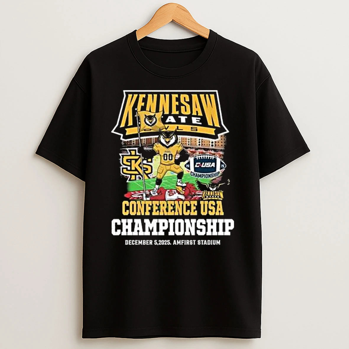 Kennesaw State Owls Conference Usa Championship December 5 2025 Amfirst Stadium T Shirt