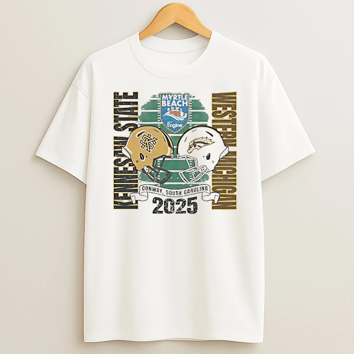 Kennesaw State Owls Vs Western Michigan Broncos Myrtle Beach Bowl 2025 T Shirt