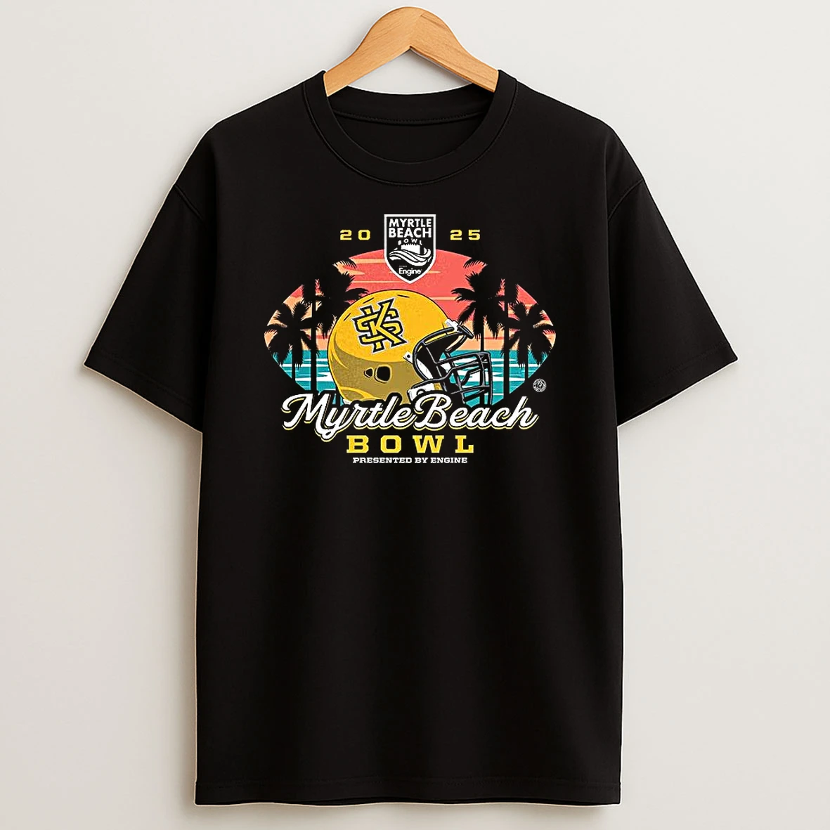 Kent State Golden Flashes 2025 Myrtle Beach Bowl Helmet T Shirt