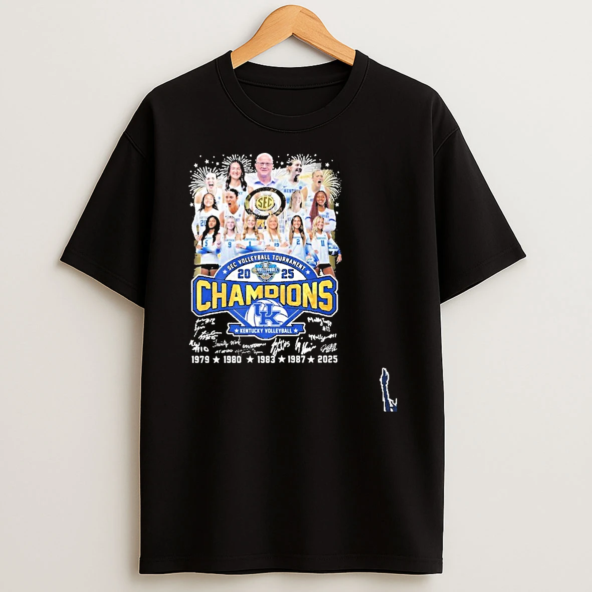 Kentucky Wildcats Teams 2025 Sec Volleyball Tournament Champions Signatures T Shirt