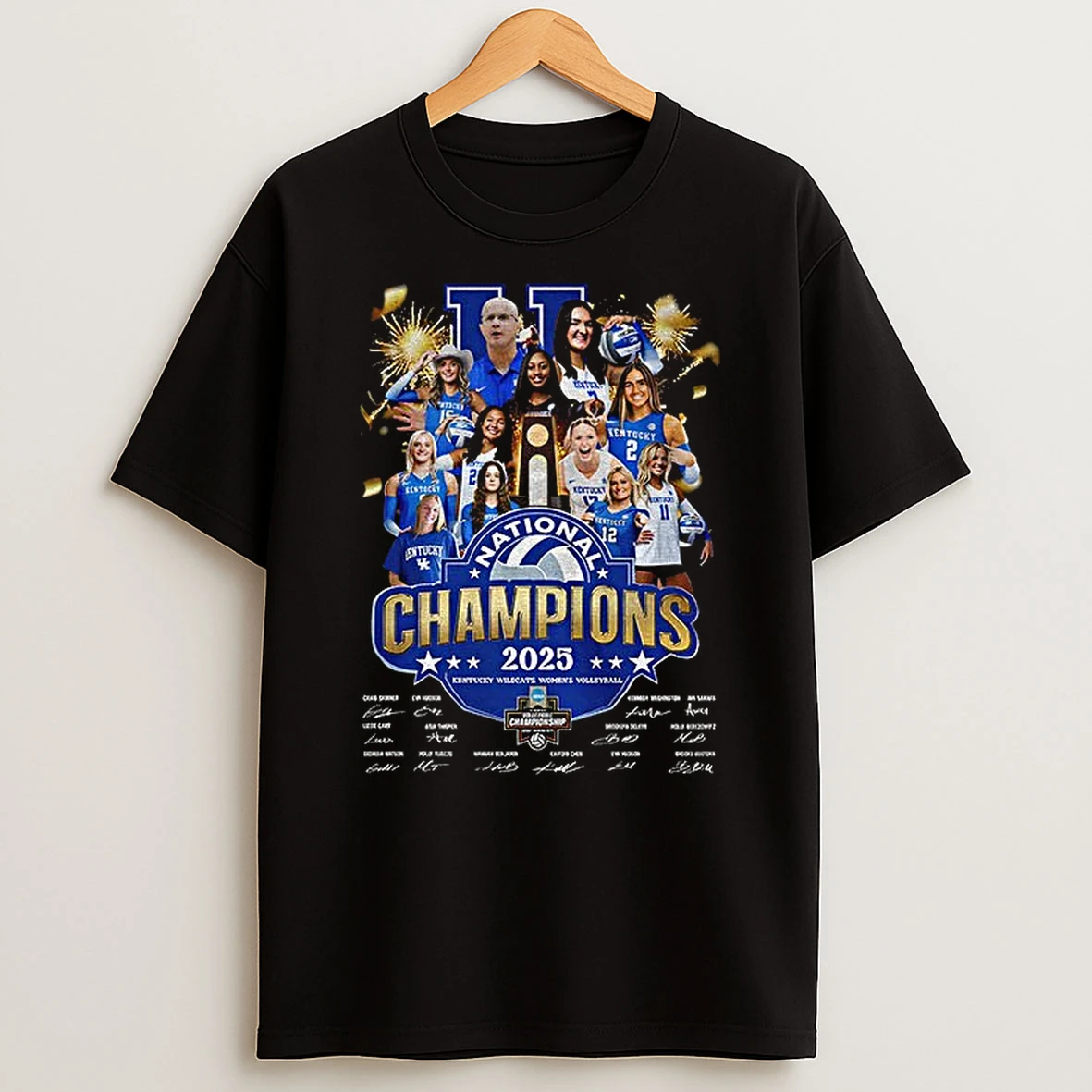Kentucky Wildcats Womens Volleyball 2025 National Champions Signatures T Shirt