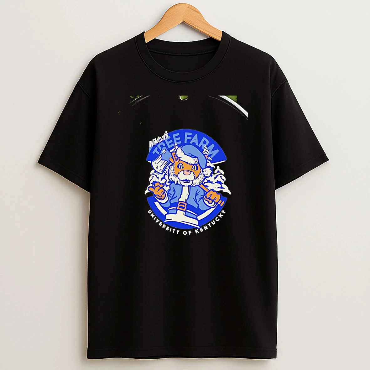 Kentucky Wildcats Mascot Santa Tree Farm Christmas Chriast T Shirt