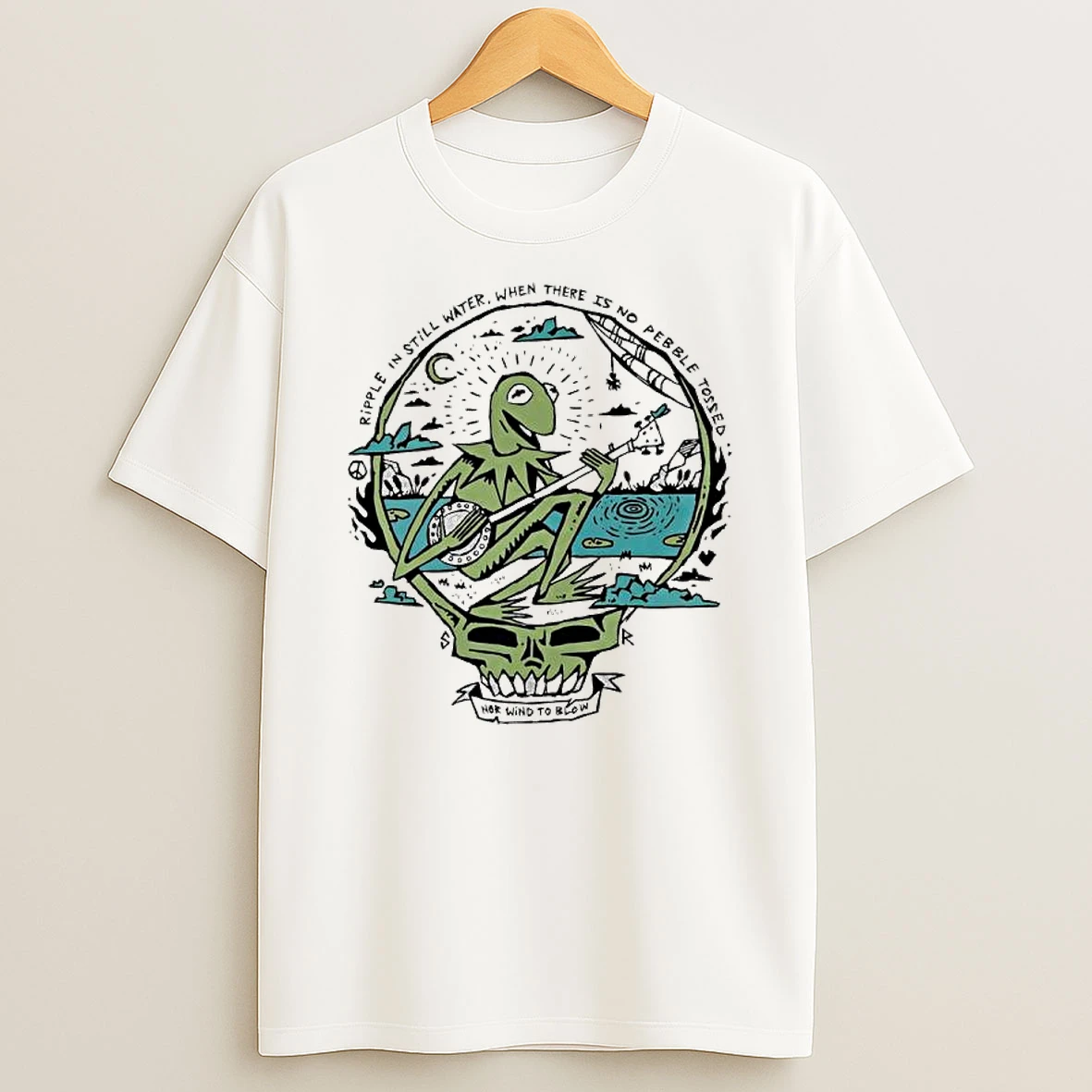 Kermit The Frog Grateful Dead Ripple In Still Water When There Is No Pebble Tossed Nor Wind To Blow T Shirt