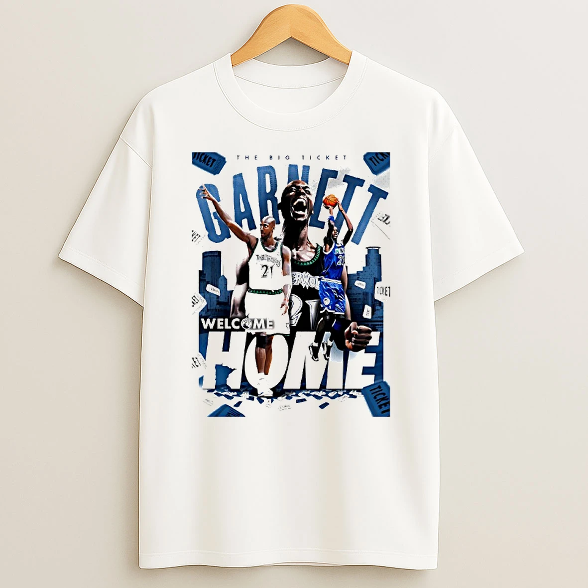 Kevin Garnett Welcome Home Minnesota Timberwolves The Big Ticket Is Back Circle T Shirt